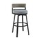 Armen Living Encinitas Outdoor Patio Swivel Bar Stool in Aluminum and Wicker with Gray Cushions LCECBAGR30 - alternate 1